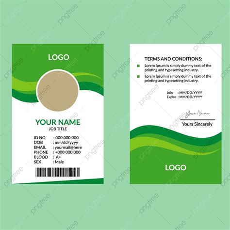 Green Card Template Free